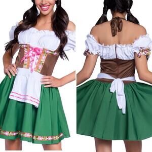 Wonderland Costumes Green German Oktoberfest Dress, Large (12/14) Beer Festival